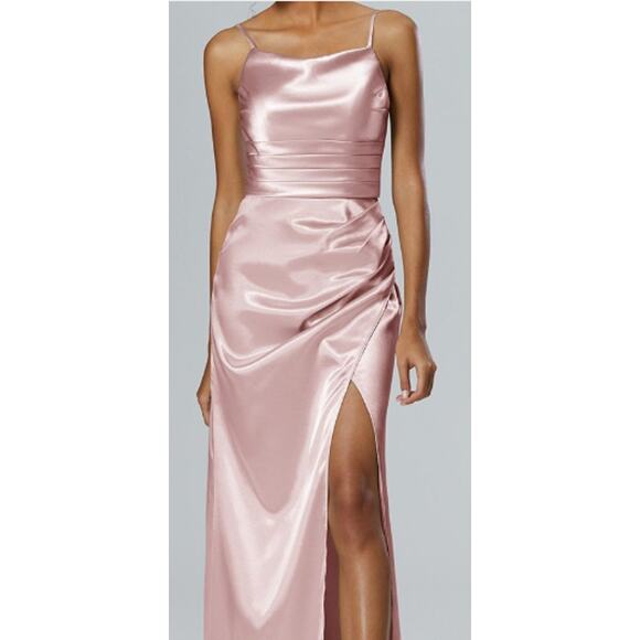 AW BRIDAL Dresses & Skirts - AW BRIDAL 2 XS pearl pink Leggero wedding guest bridesmaid party maxi dress b100